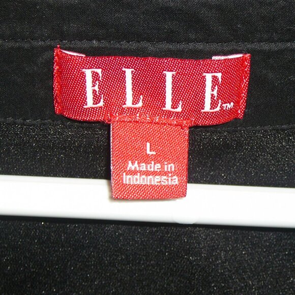 ELLE Womans Black Lace Butterfly Sleeves Blouse Size Large - Picture 2 of 5